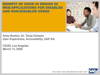 BENEFIT OF GOOD UI DESIGN IN WEB-APPLICATIONS FOR DISABLED AND NON-DISABLED USERS