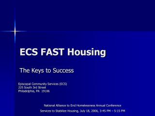 ECS FAST Housing