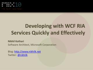Developing with WCF RIA Services Quickly and Effectively