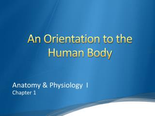 An Orientation to the Human Body