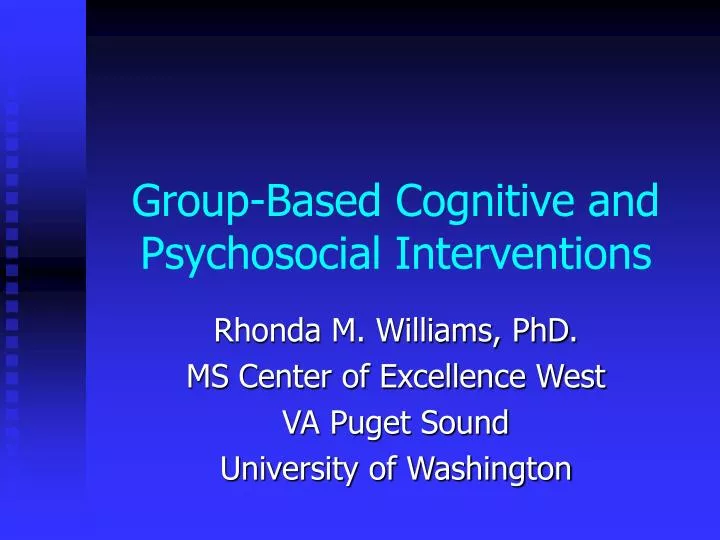 group based cognitive and psychosocial interventions