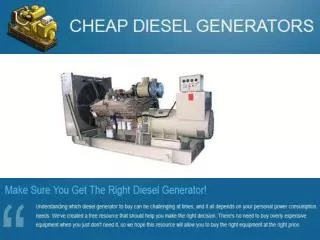 Cheap Diesel Generators