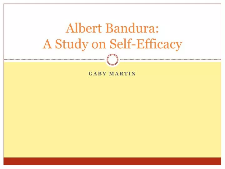 albert bandura a study on self efficacy