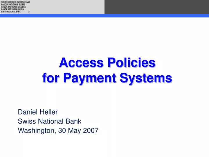 access policies for payment systems