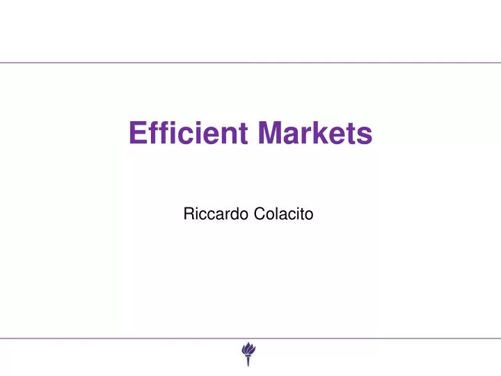 efficient markets
