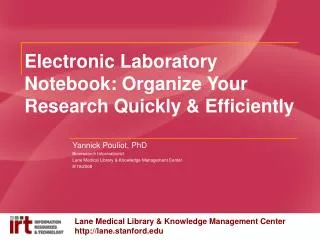Electronic Laboratory Notebook: Organize Your Research Quickly &amp; Efficiently
