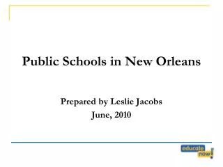 Public Schools in New Orleans