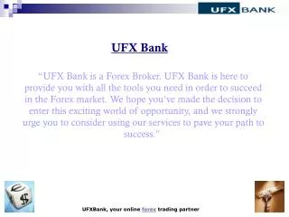 UFX Bank- Learn Forex Trading