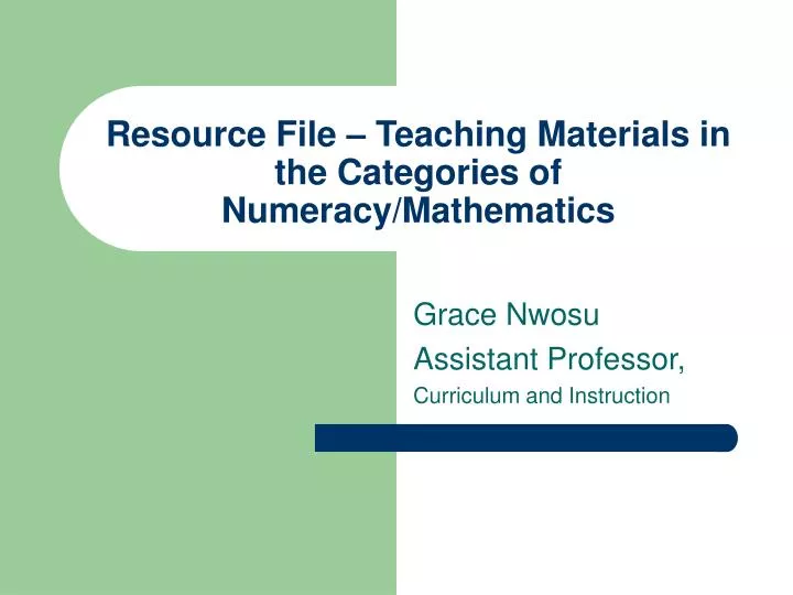 resource file teaching materials in the categories of numeracy mathematics