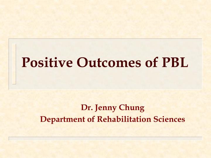 positive outcomes of pbl