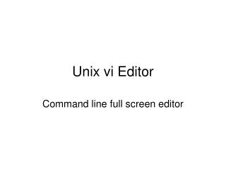 Unix vi Editor
