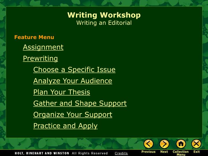 writing workshop writing an editorial