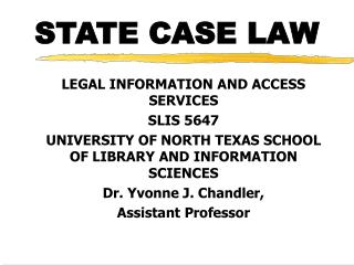 STATE CASE LAW