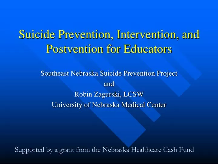 suicide prevention intervention and postvention for educators