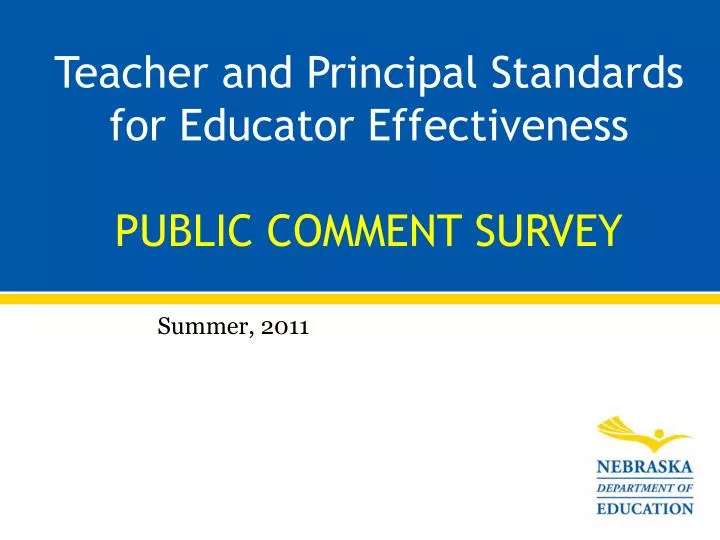 teacher and principal standards for educator effectiveness public comment survey