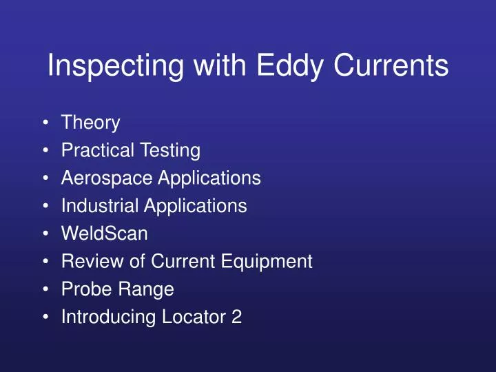 inspecting with eddy currents