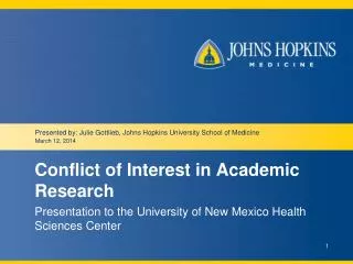 Conflict of Interest in Academic Research