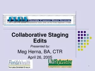 Collaborative Staging Edits Presented by: Meg Herna, BA, CTR April 26, 2005