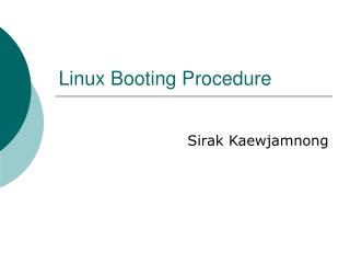 Linux Booting Procedure