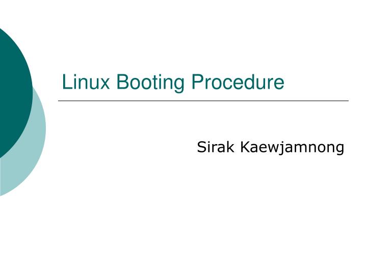 linux booting procedure