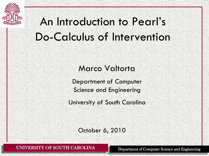 an introduction to pearl s do calculus of intervention