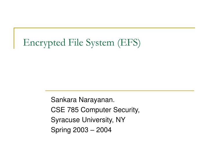 encrypted file system efs