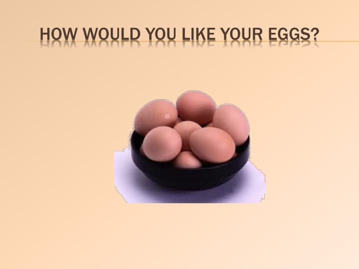 how would you like your eggs