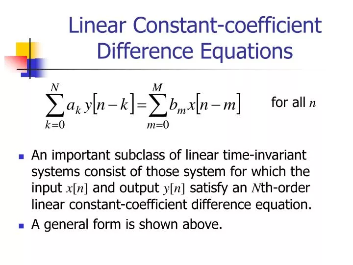 linear constant coefficient difference equations