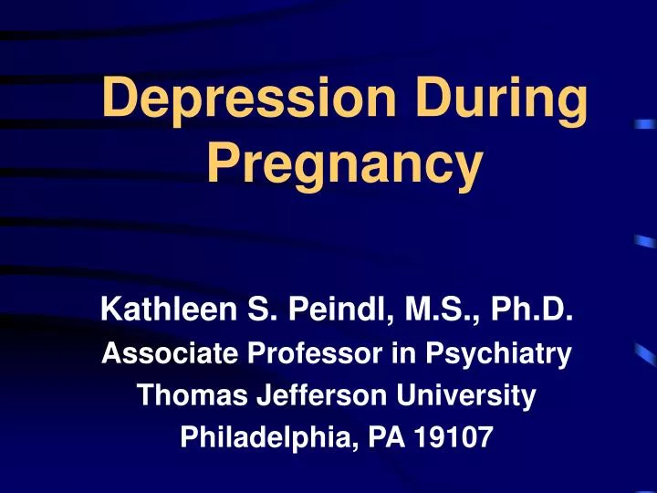 depression during pregnancy