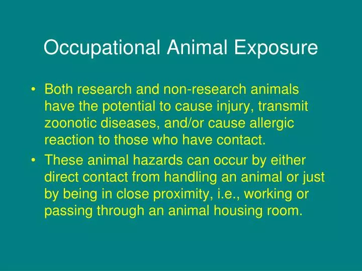 occupational animal exposure