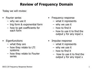 Review of Frequency Domain