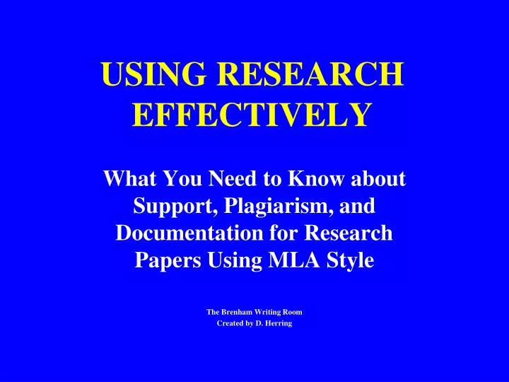 using research effectively