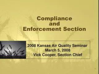 Compliance and Enforcement Section