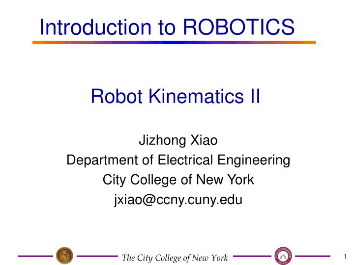robot kinematics ii