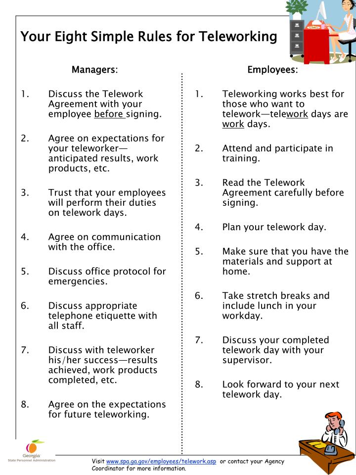 your eight simple rules for teleworking