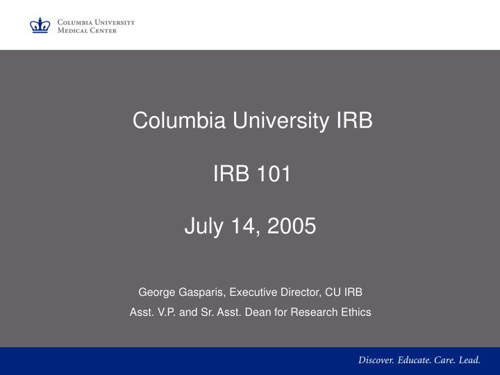 columbia university irb irb 101