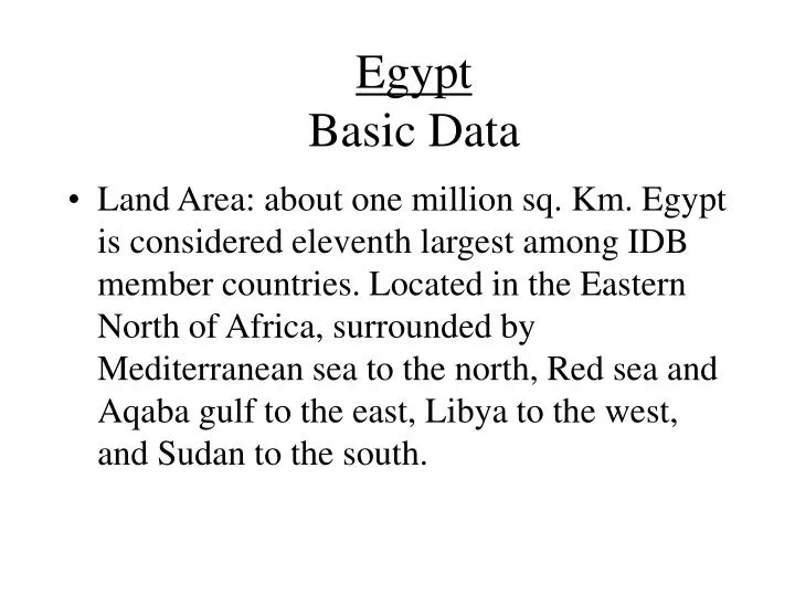 egypt basic data