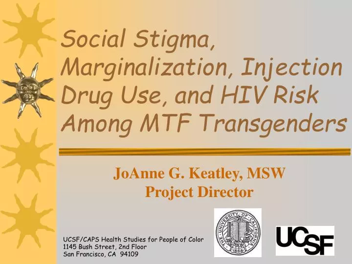 social stigma marginalization injection drug use and hiv risk among mtf transgenders