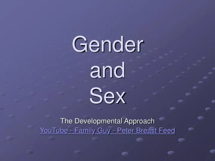 gender and sex