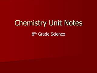 Chemistry Unit Notes