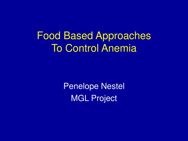 food based approaches to control anemia