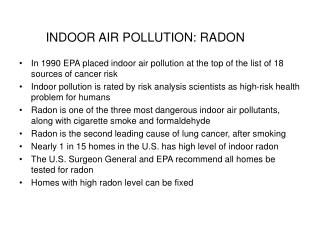INDOOR AIR POLLUTION: RADON