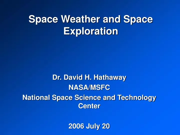 space weather and space exploration
