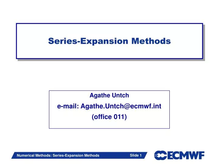 series expansion methods
