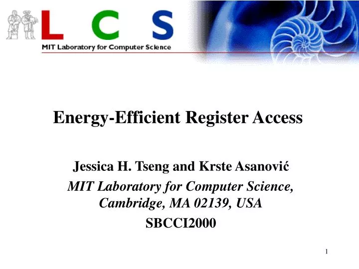 energy efficient register access