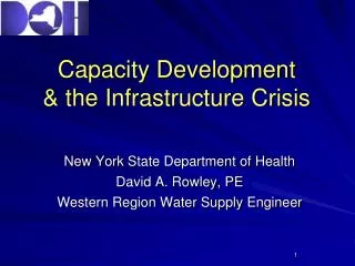 Capacity Development &amp; the Infrastructure Crisis