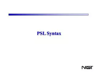 PSL Syntax