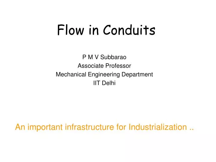 flow in conduits