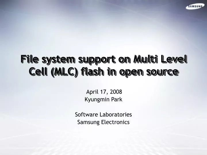 file system support on multi level cell mlc flash in open source