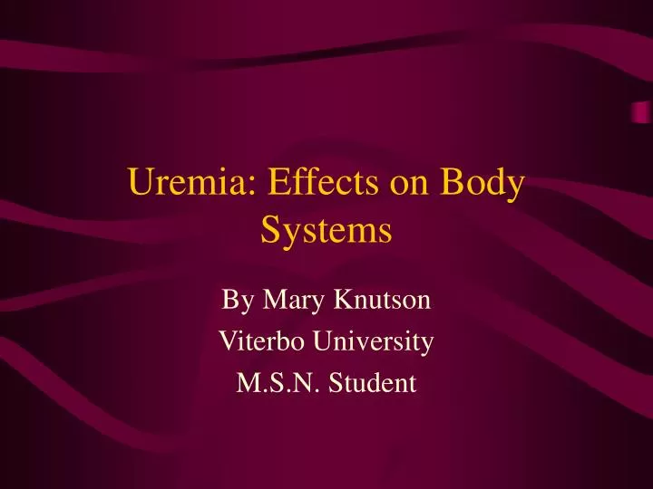 uremia effects on body systems